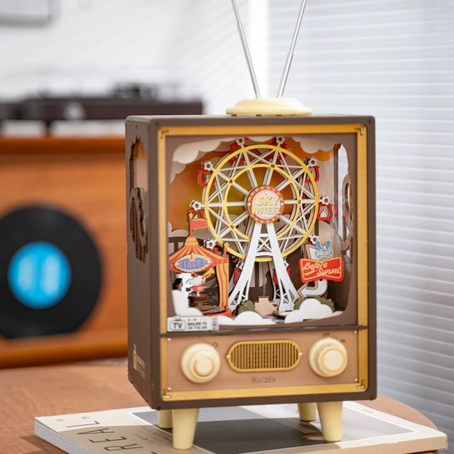 3D Wooden Puzzle - Antique Square Television Vintage