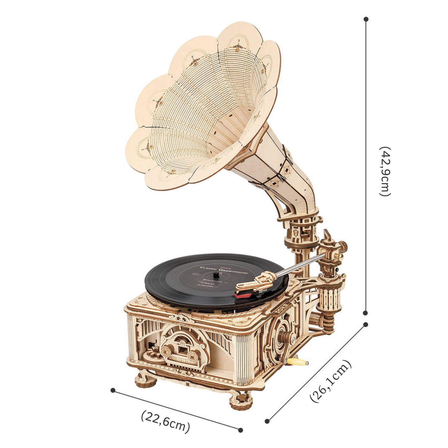 3D-Holzpuzzle – Retro-Grammophon, Vintage-Melodie | Puzzle 