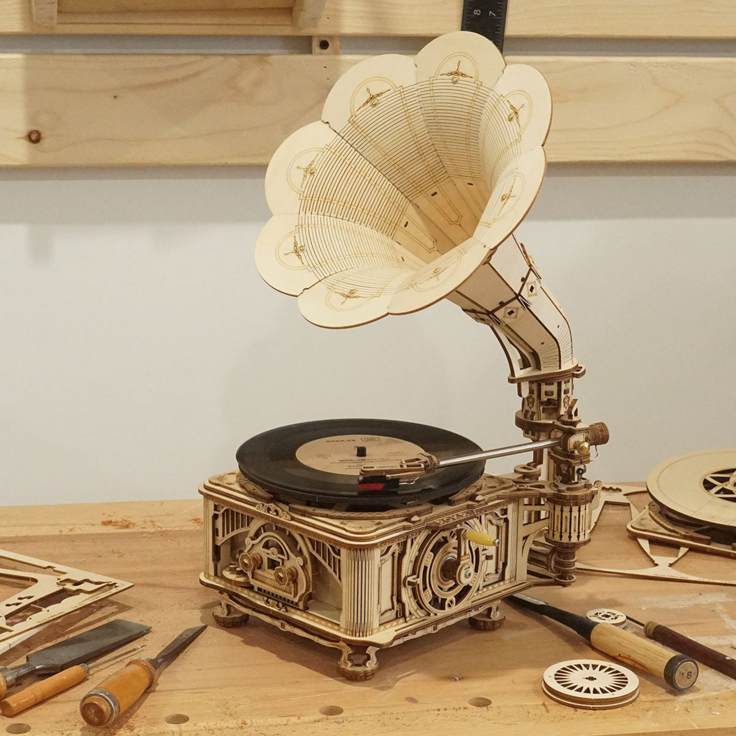 3D Wooden Puzzle - Retro Vintage Melody Gramophone