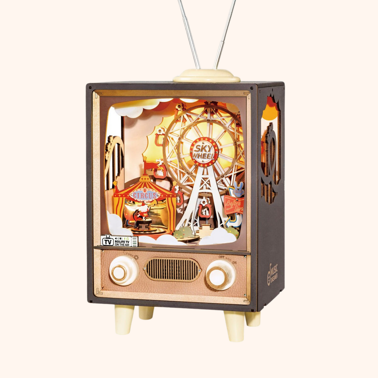 3D Wooden Puzzle - Antique Square Television Vintage