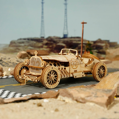 3D Wooden Puzzle - Vintage Speed Racing Car