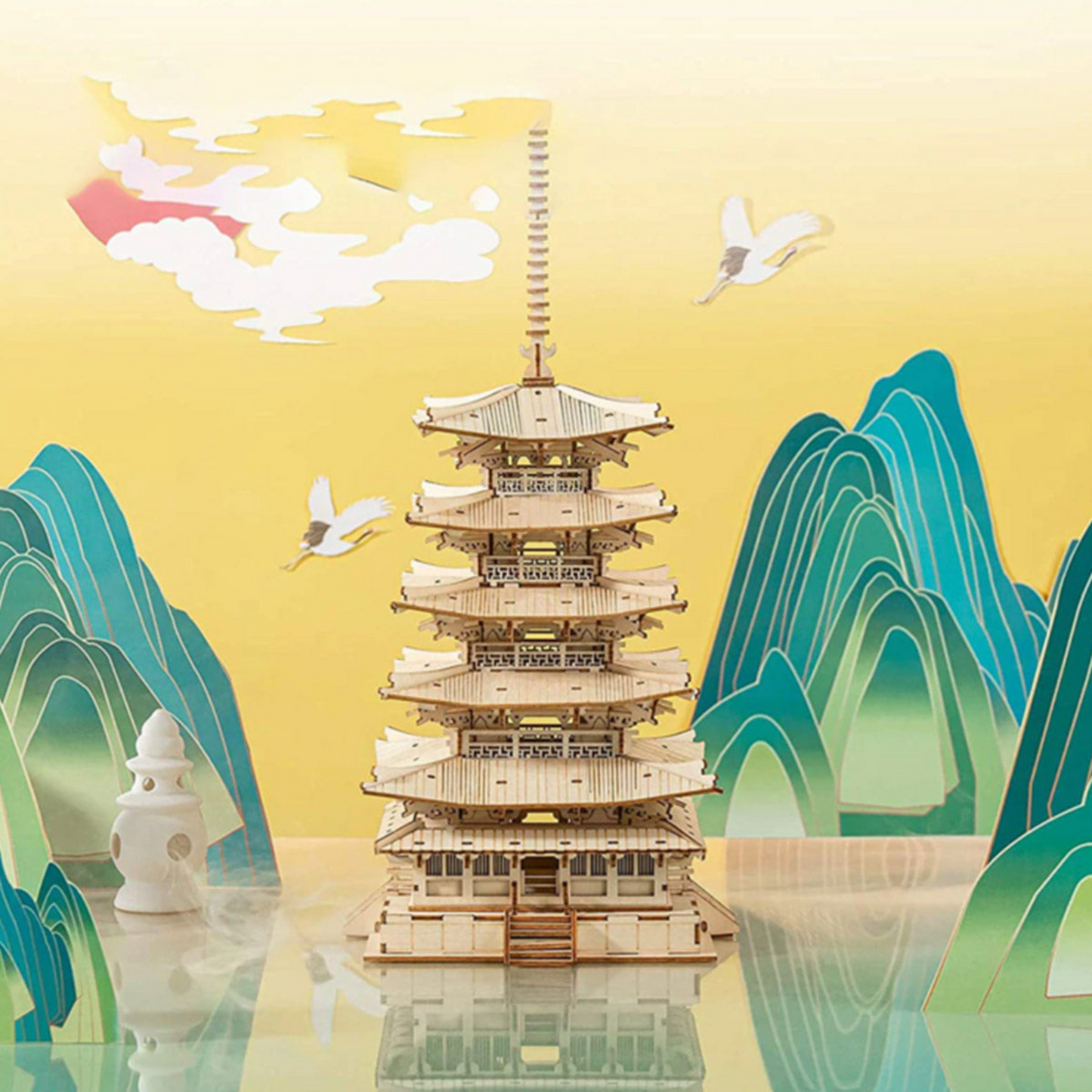 Rompecabezas de madera en 3D: Pagoda de la herencia oriental 