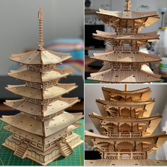 Rompecabezas de madera en 3D: Pagoda de la herencia oriental 