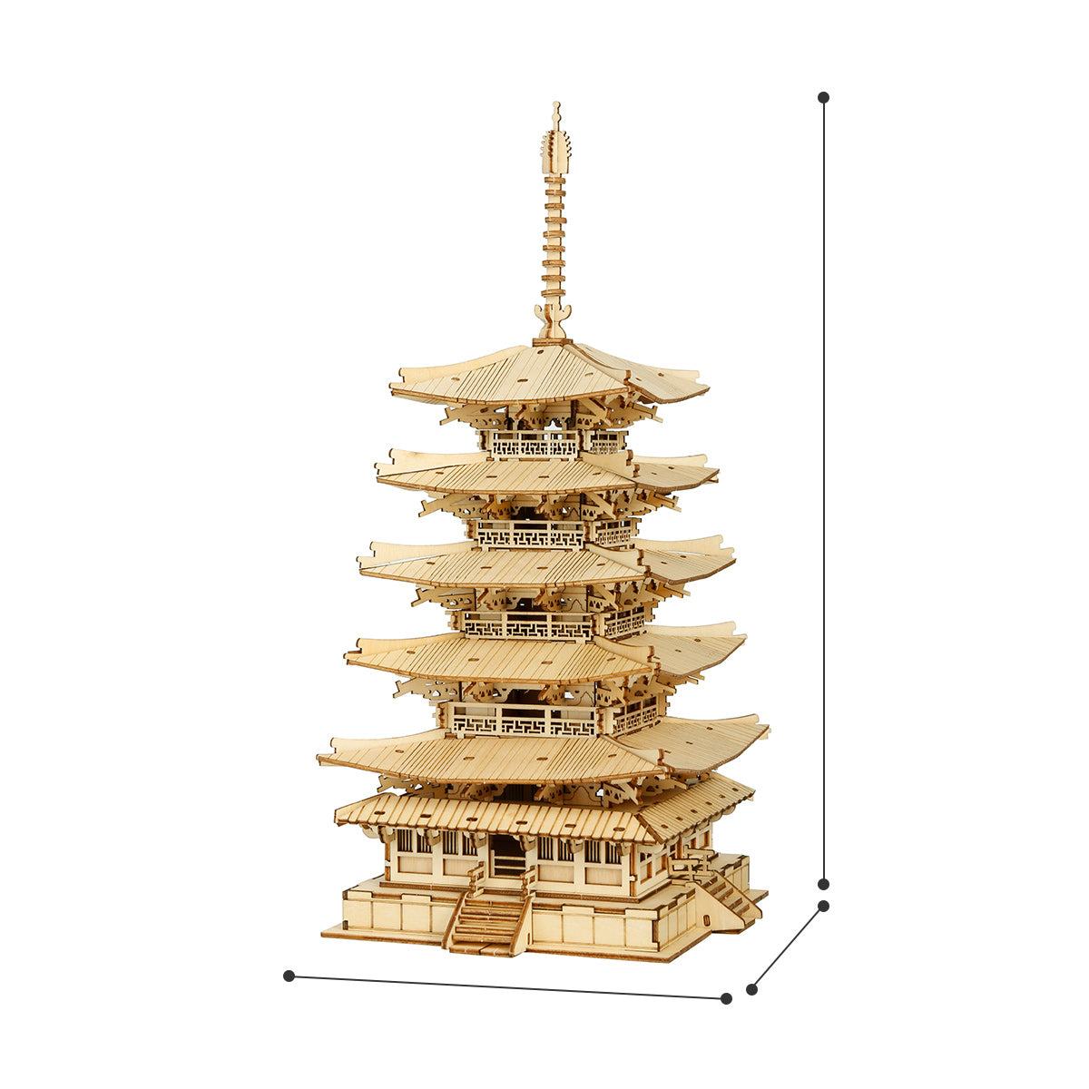 Rompecabezas de madera en 3D: Pagoda de la herencia oriental 