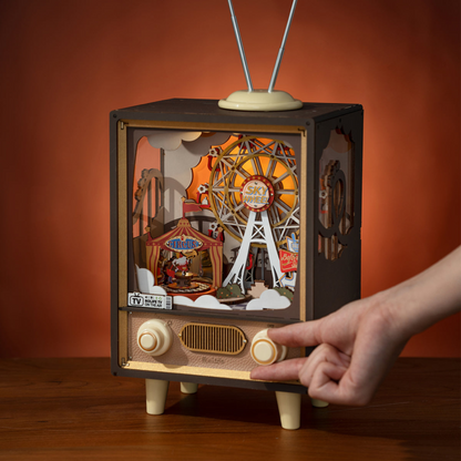 3D Wooden Puzzle - Antique Square Television Vintage