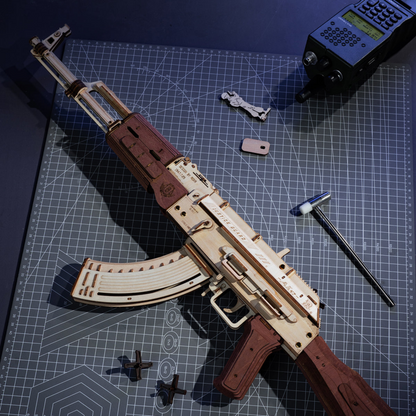 3D Wooden Puzzle - Iconic AK-47 Military Rifle